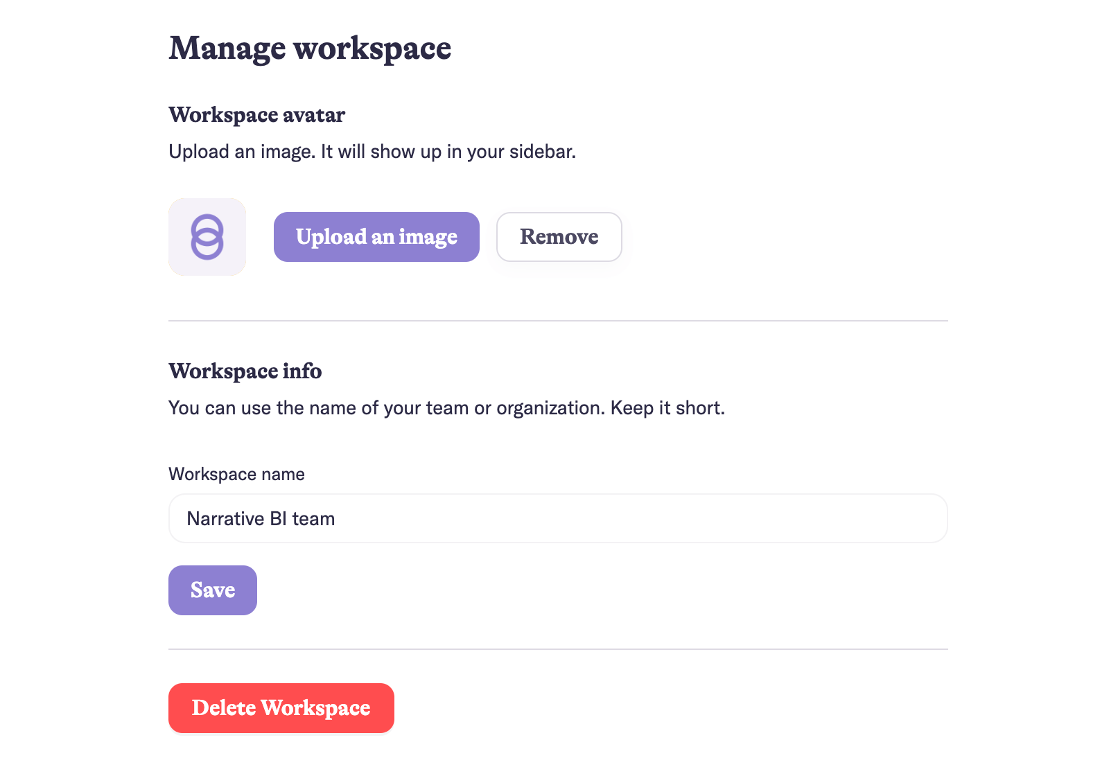 Workspaces improvements