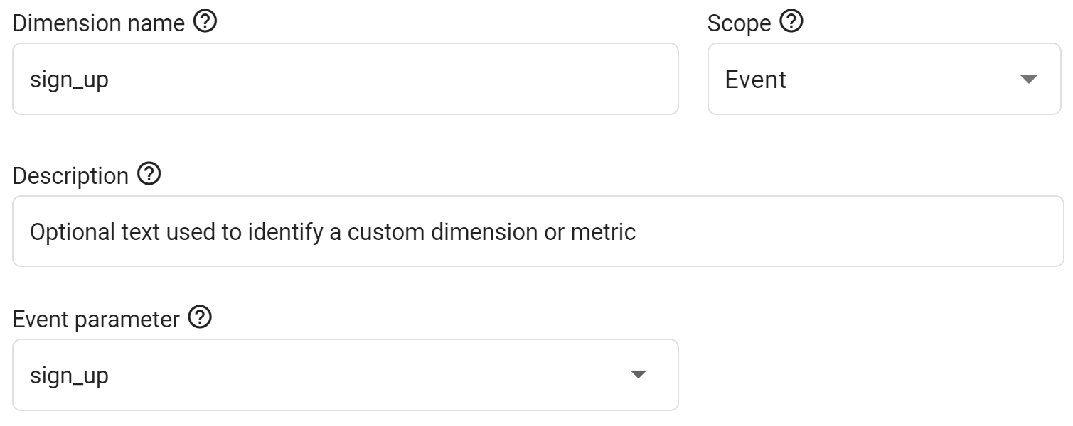 New GA4 custom dimension